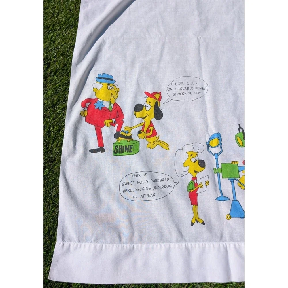 Vintage Springmaid Underdog Comic Muslin Bed Sheet 61